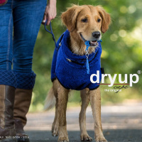 DryUp Trocken Cape Hundebademantel STANDARD Blueberry-blau S 56cm