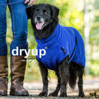 DryUp Trocken Cape Hundebademantel STANDARD Blueberry-blau XL 70cm