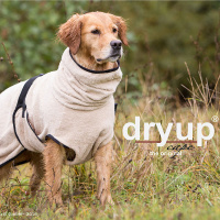 DryUp Trocken Cape Hundebademantel STANDARD Sand-beige L 65cm