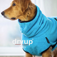 DryUp Trocken Cape Hundebademantel STANDARD Cyan-hellblau L 65cm