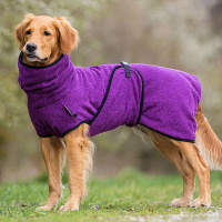 DryUp Trocken Cape Hundebademantel STANDARD Bilberry-lila violett S 56cm