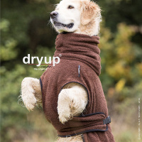 DryUp Trocken Cape Hundebademantel STANDARD Brown-braun XL 70cm
