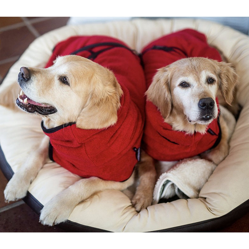 DryUp Trocken Cape Hundebademantel STANDARD Red Pepper-rot L 65cm