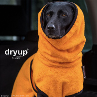 DryUp Trocken Cape Hundebademantel STANDARD Clementine-orange XL 70cm