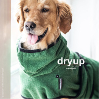 DryUp Trocken Cape Hundebademantel STANDARD Darkgreen-dunkelgrün S 56cm