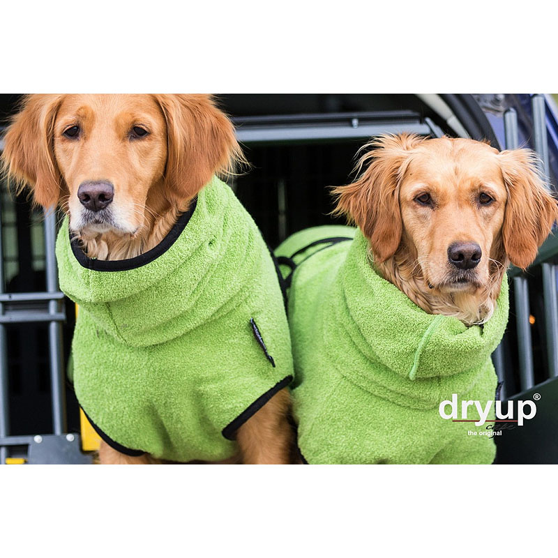 DryUp Trocken Cape Hundebademantel STANDARD Kiwi-grün S 56cm