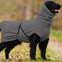 DryUp Trocken Cape Hundebademantel STANDARD Anthrazit-grau L 65cm