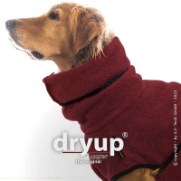DryUp Trocken Cape Hundebademantel STANDARD Bordeaux-rot XS 48cm