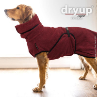 DryUp Trocken Cape Hundebademantel STANDARD Bordeaux-rot XXL 74cm