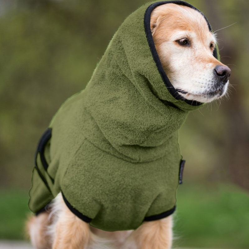 DryUp Trocken Cape Hundebademantel STANDARD Moos-grün XXL 74cm