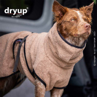 DryUp Trocken Cape Hundebademantel STANDARD Coffee-braun S 56cm