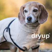 DryUp Trocken Cape Hundebademantel MINI für kleine Hunde 40cm Sand-beige