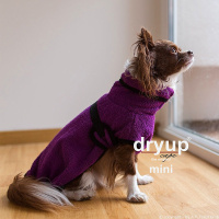 DryUp Trocken Cape Hundebademantel MINI für kleine Hunde 35cm Bilberry-lila violett