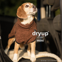 DryUp Trocken Cape Hundebademantel MINI für kleine Hunde 40cm Brown-braun