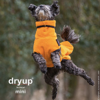 DryUp Trocken Cape Hundebademantel MINI für kleine Hunde 45cm Clementine-orange