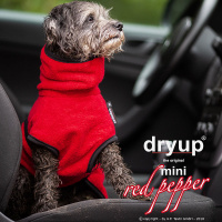 DryUp Trocken Cape Hundebademantel MINI für kleine Hunde 45cm Red Pepper-rot