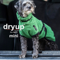 DryUp Trocken Cape Hundebademantel MINI für kleine Hunde 40cm Darkgreen-dunkelgrün