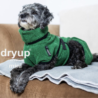 DryUp Trocken Cape Hundebademantel MINI für kleine Hunde 45cm Darkgreen-dunkelgrün