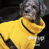 DryUp Trocken Cape Hundebademantel MINI für kleine Hunde 40cm Yellow-gelb