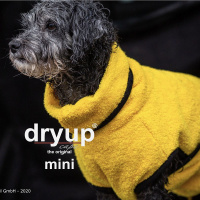 DryUp Trocken Cape Hundebademantel MINI für kleine Hunde 45cm Yellow-gelb