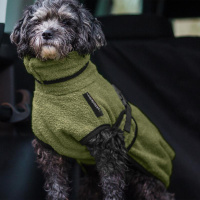 DryUp Trocken Cape Hundebademantel MINI für kleine Hunde 45cm Moos-grün