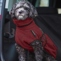 DryUp Trocken Cape Hundebademantel MINI für kleine Hunde 30cm Bordeaux-rot