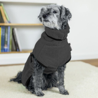 DryUp Trocken Cape Hundebademantel MINI für kleine Hunde 35cm Anthrazit-grau