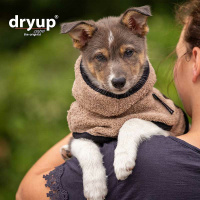 DryUp Trocken Cape Hundebademantel MINI für kleine Hunde 30cm Coffee-braun