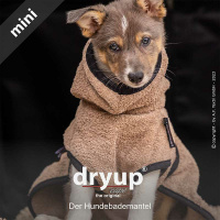 DryUp Trocken Cape Hundebademantel MINI für kleine Hunde 35cm Coffee-braun