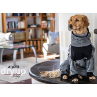 DryUp Body ZIP.FIT Hundebademantel mit Beinen STANDARD Anthrazit-grau L 65cm