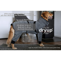 DryUp Body ZIP.FIT Hundebademantel mit Beinen STANDARD Anthrazit-grau L 65cm