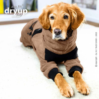 DryUp Body ZIP.FIT Hundebademantel mit Beinen STANDARD Coffe Capuccino S 56cm