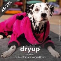 DryUp Body ZIP.FIT Hundebademantel mit Beinen STANDARD Pink M 60cm