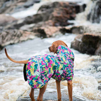 Pomppa Kevyt gefütterter Regenmantel mit Geschirröffnung NEUE Ausführung Plum lila 70