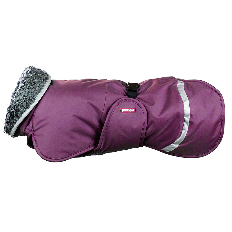 Pomppa Toppa Wintermantel mit Geschirröffnung Plum 28