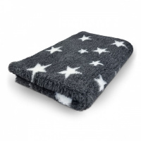 PITUPITA medizinische Hundedecke DryBed MedBed Vet Bed rutschfest Sterne anthrazit/weiss M 100x75