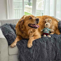 Comfy Flauschiges Hundebett Grau S 90x80cm