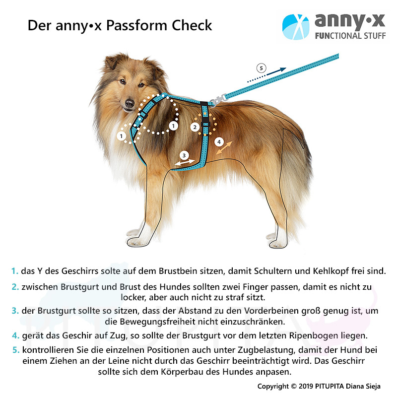 AnnyX Sicherheitsgeschirr Safety Protect Leuchtorange-braun XS