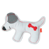 Doggy Doodles süßes Kuscheltier aus hochwertigem Rindsleder hellgrau Welpe