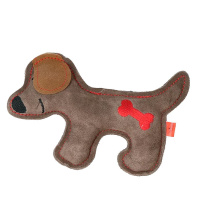 Doggy Doodles süßes Kuscheltier aus hochwertigem Rindsleder braun Welpe