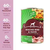 IRISH PURE Irisches Nassfutter Rind-Huhn mit Gemüse...