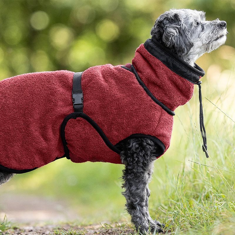 WarmUp Cape PRO Mantel MINI für kleine Hunde 30cm Bordeaux dunkelrot