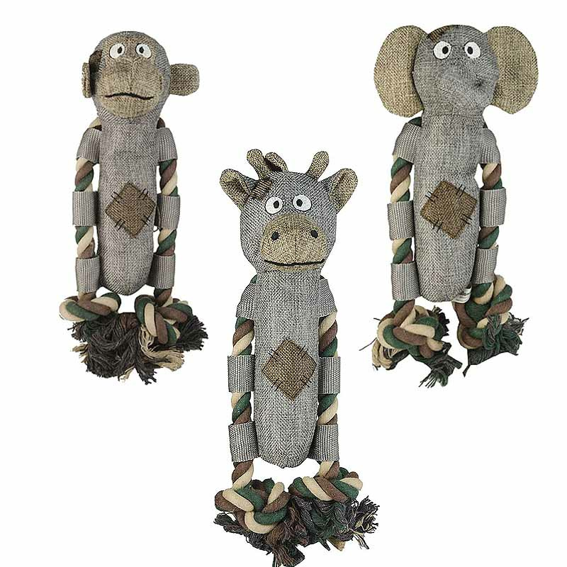 Country Dog Kuscheltier aus 100% recyceltem Material mit Baumwollseil