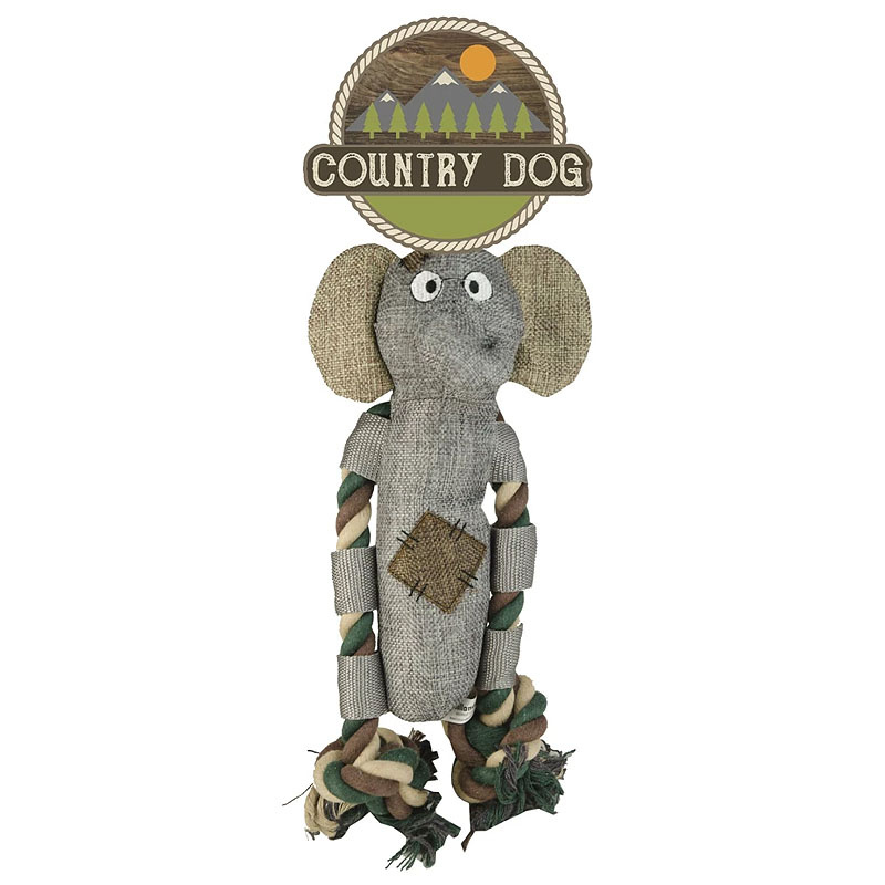 Country Dog Kuscheltier aus 100% recyceltem Material mit Baumwollseil