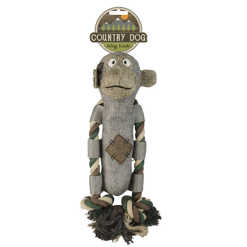 Country Dog Kuscheltier aus 100% recyceltem Material mit Baumwollseil