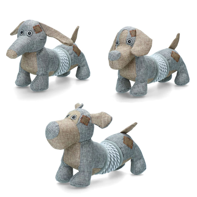 Country Dog Kuscheltier mit Zieh-Spirale aus 100% recyceltem Material