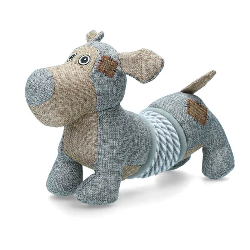Country Dog Kuscheltier mit Zieh-Spirale aus 100% recyceltem Material