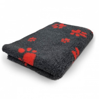PITUPITA medizinische Hundedecke DryBed MedBed Vet Bed rutschfest Pfoten anthrazit/rot M 100x75