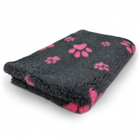 PITUPITA medizinische Hundedecke DryBed MedBed Vet Bed rutschfest Pfoten anthrazit/pink S 75x50