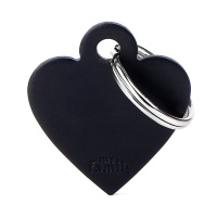 MyFamily Hundemarke Anhänger kleines Herz mit Gravur schwarz